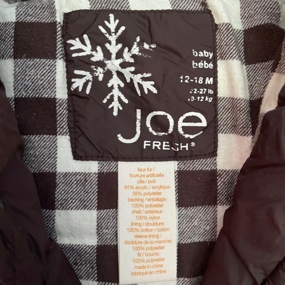 JOE Fresh Brown Puffer Jacket US 12-18M - Picture 8 of 8